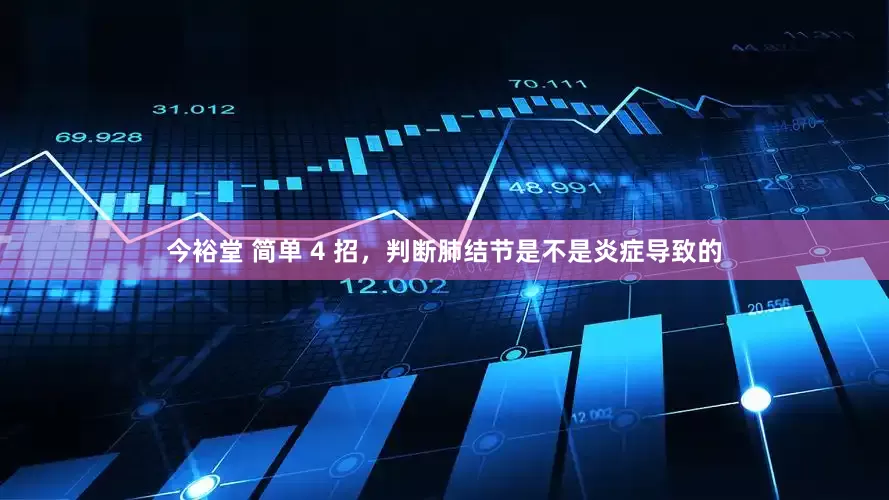 今裕堂 简单 4 招，判断肺结节是不是炎症导致的